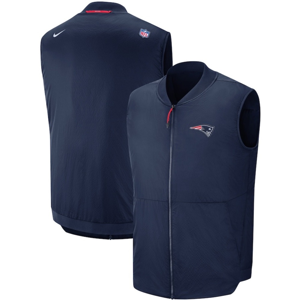 Men's Nike Navy New England Patriots Sideline Full-Zip Vest